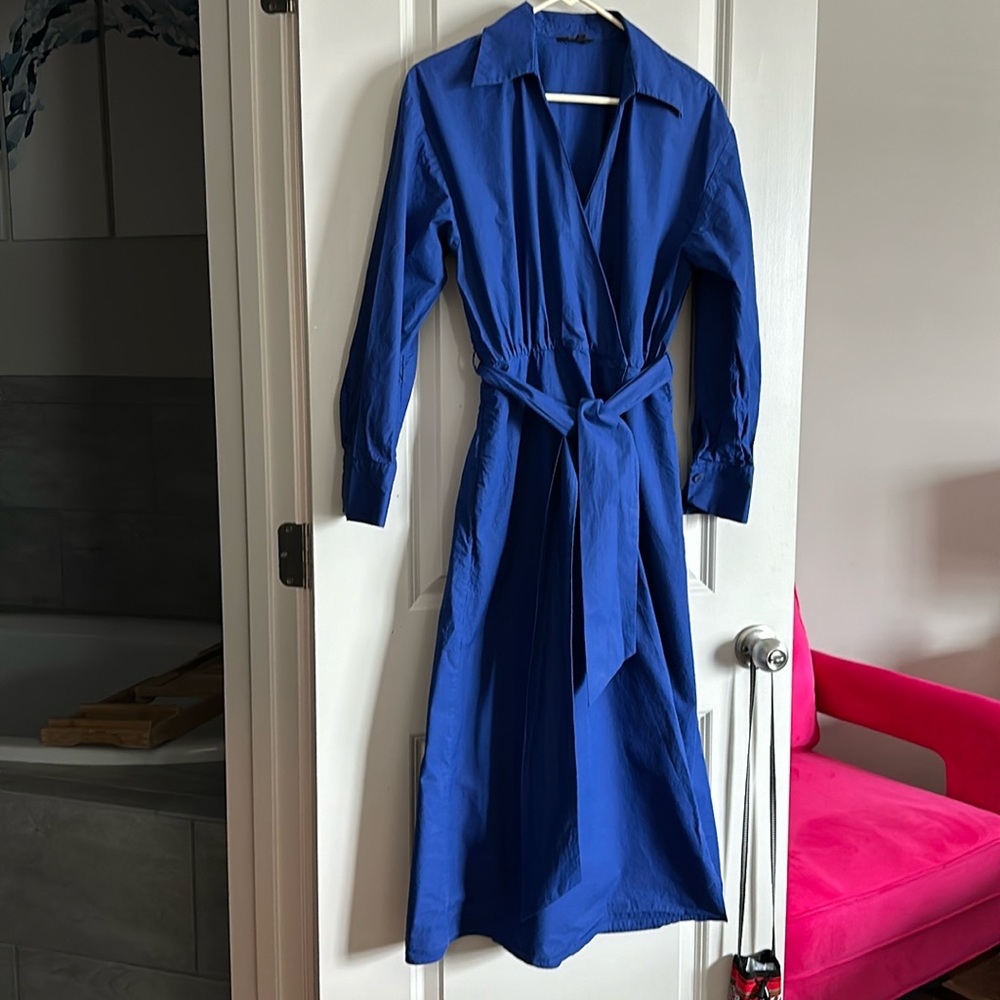 Massimo Dutti royal blue shirt dress. Worn once!
